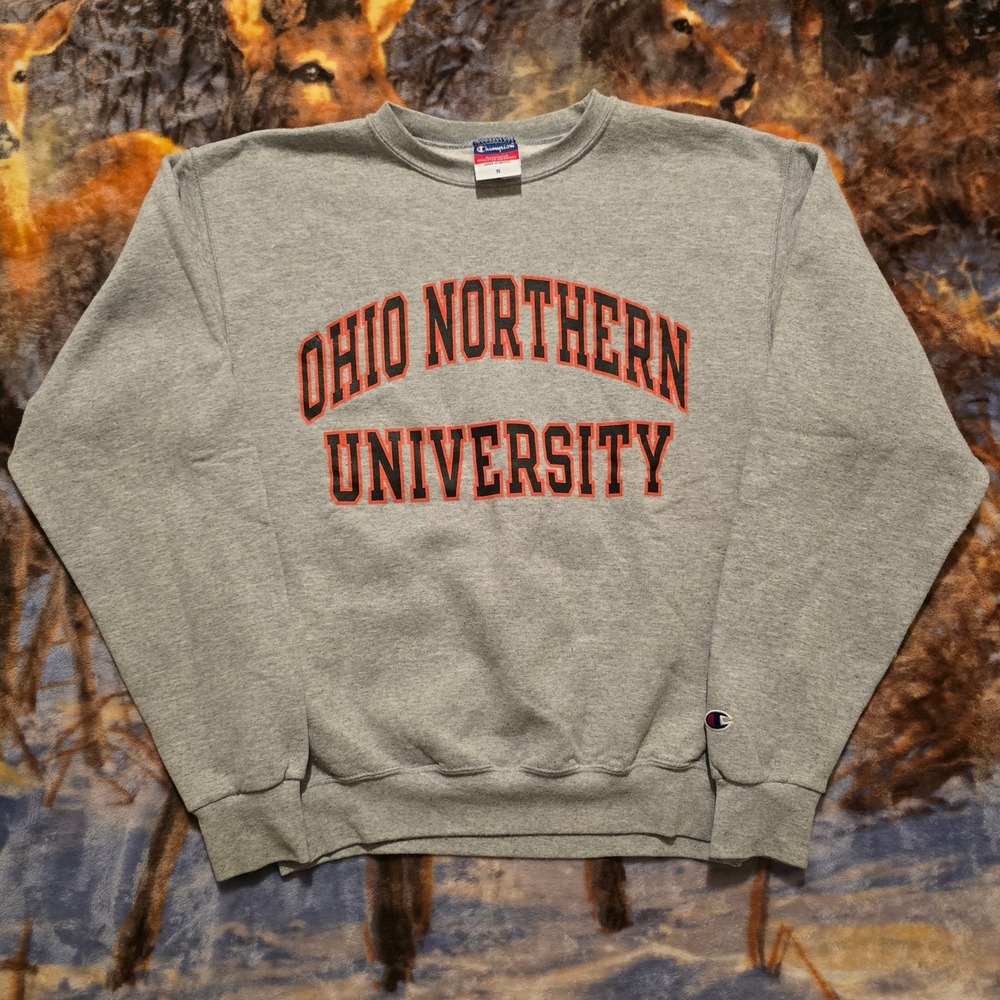 Vintage Ohio Northern University Champion Heather Grey College Crewneck sz S/M